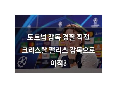 토트넘 감독 경질 직전 크리스탈 팰리스 감독으로 이적?